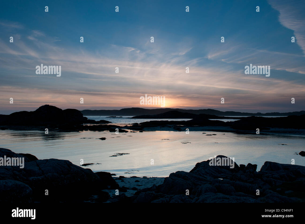 Sunset over Isle of Iona Stock Photo - Alamy