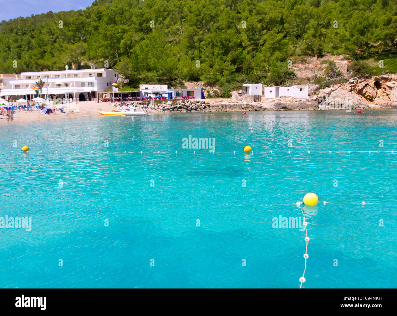 Ibiza Port de San Miquel San Miguel beach with turquoise water Stock Photo  - Alamy