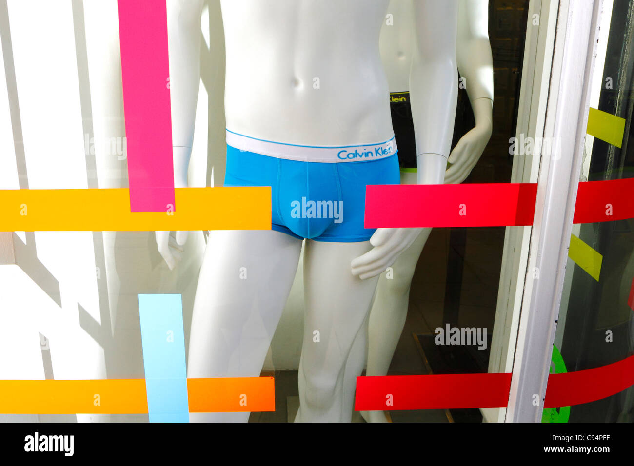 Shop window mannequin with Calvin Klein men's underwear, London, UK Stock  Photo - Alamy
