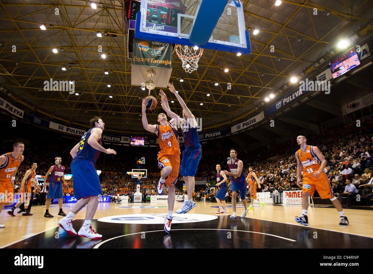 Regular season basketball match between Valencia Basket Club and FC  Barcelona, corresponding to 7th journey of Liga Endesa Stock Photo - Alamy