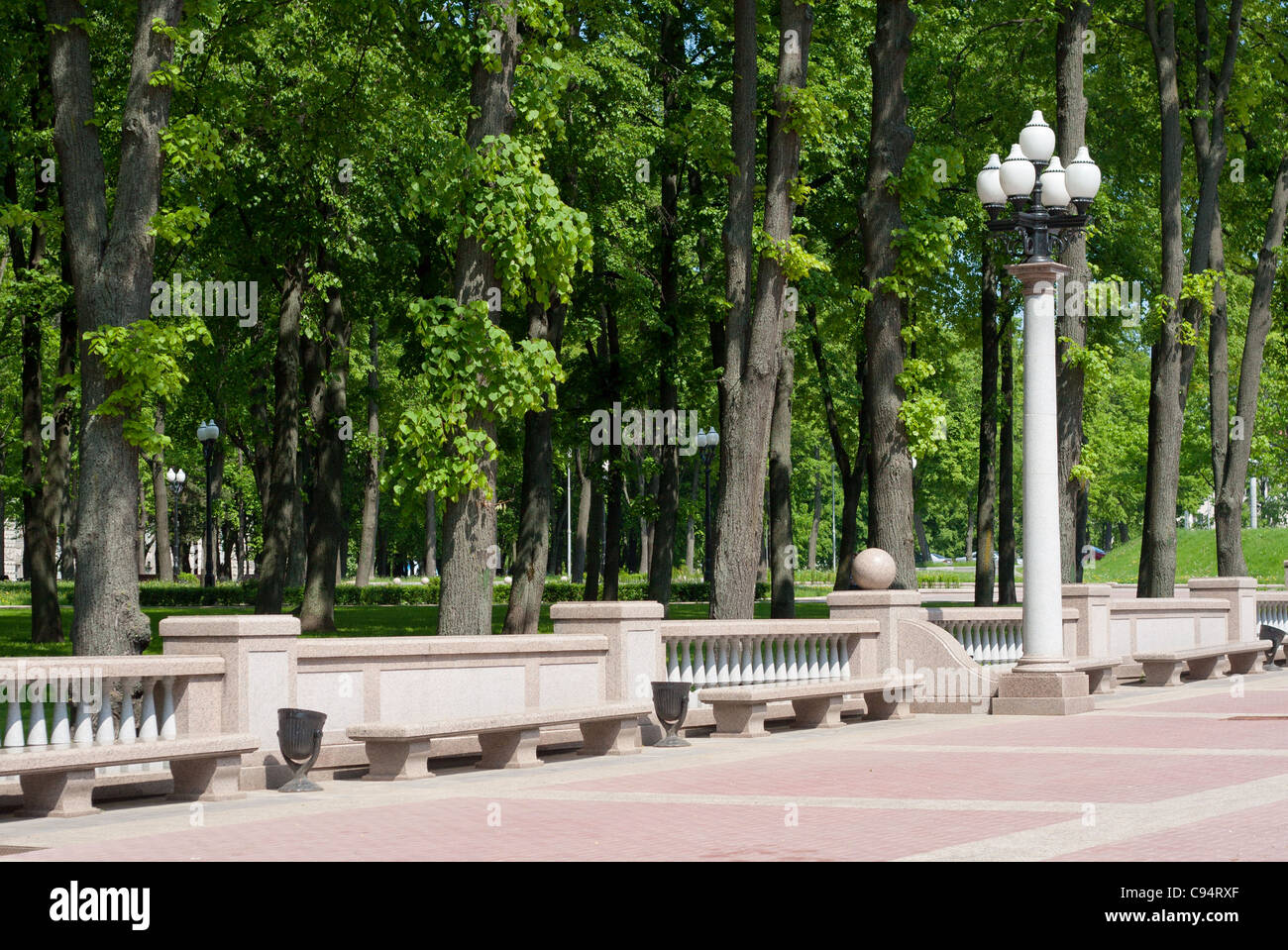 Public park in Minsk, Belarus Stock Photo