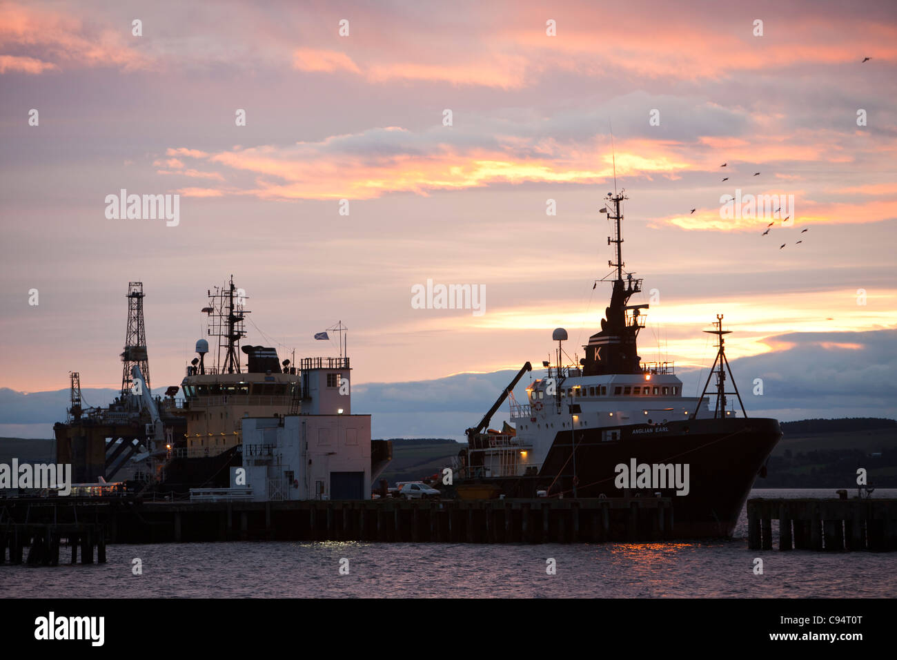 Inverness Rigs Oil rigs being refitted at Invergordon in the Cromarty firth, Northern ...