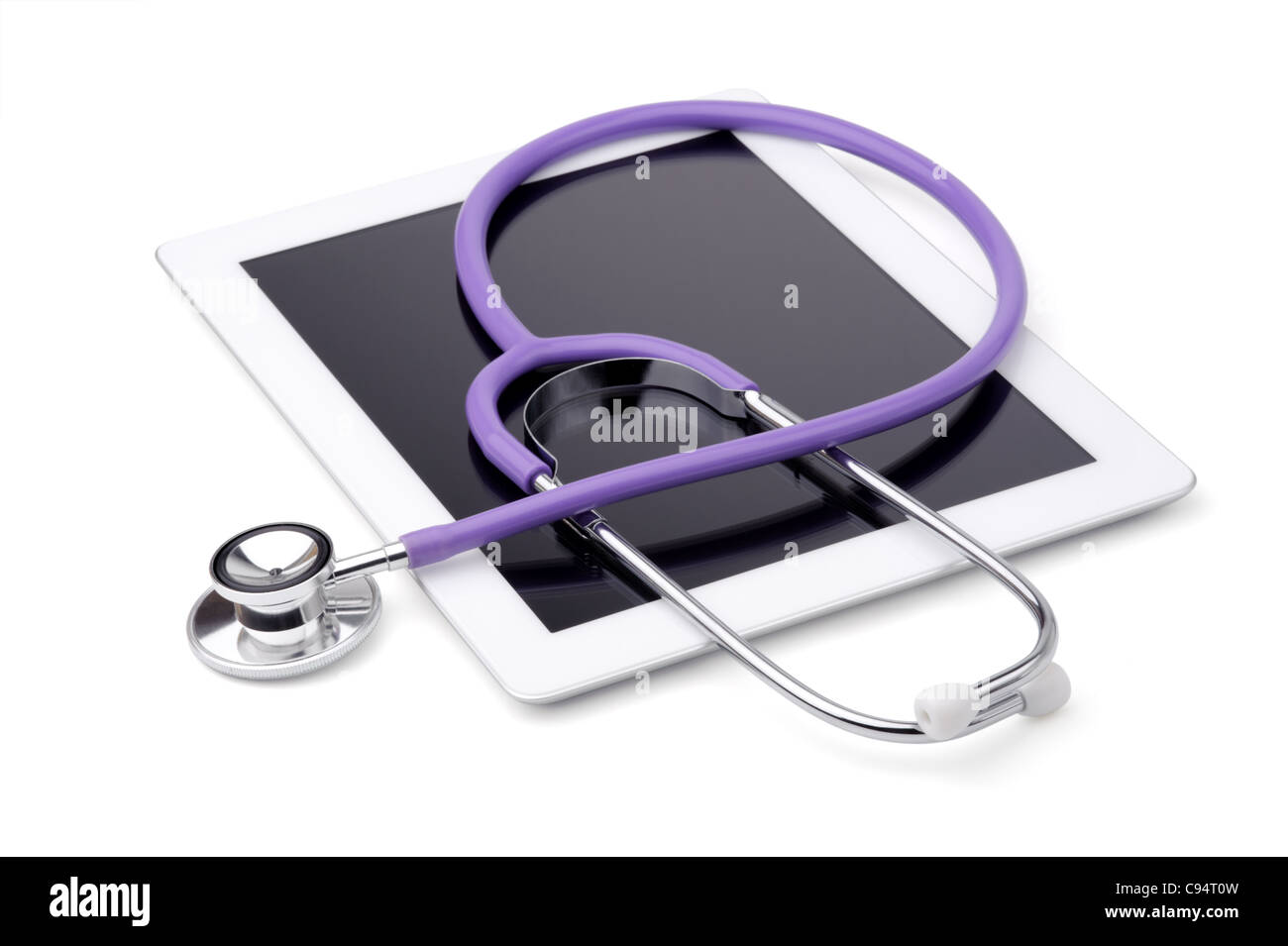 Stethoscope and tablet, isolated on a white background Stock Photo - Alamy