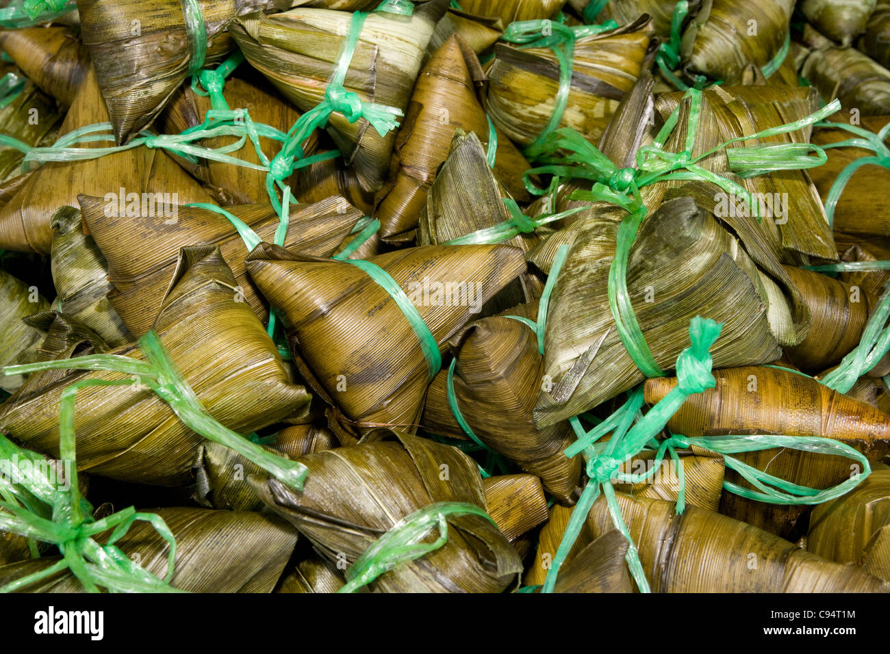 Katong - Nonya Dumpling wrapped in leaves [Peranakan food] Stock Photo