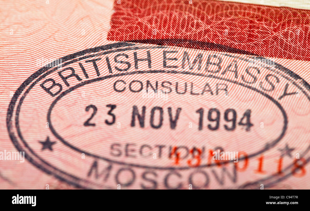 British visa stamp in your passport Stock Photo Alamy