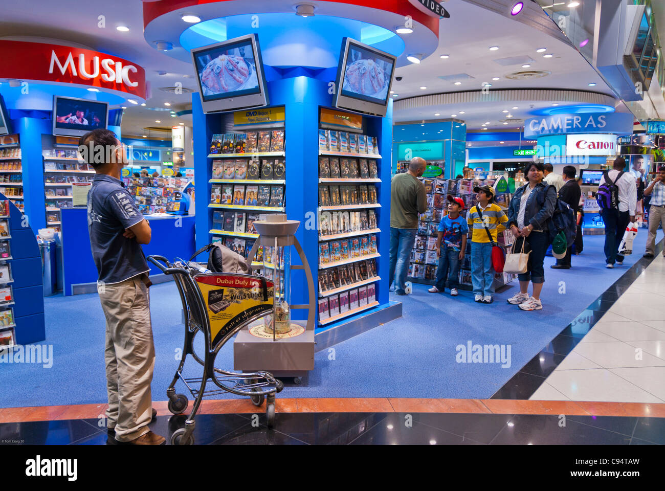 Dubai, United Arab Emirates Airport Shopping Mall, People Shopping inside Modern International
