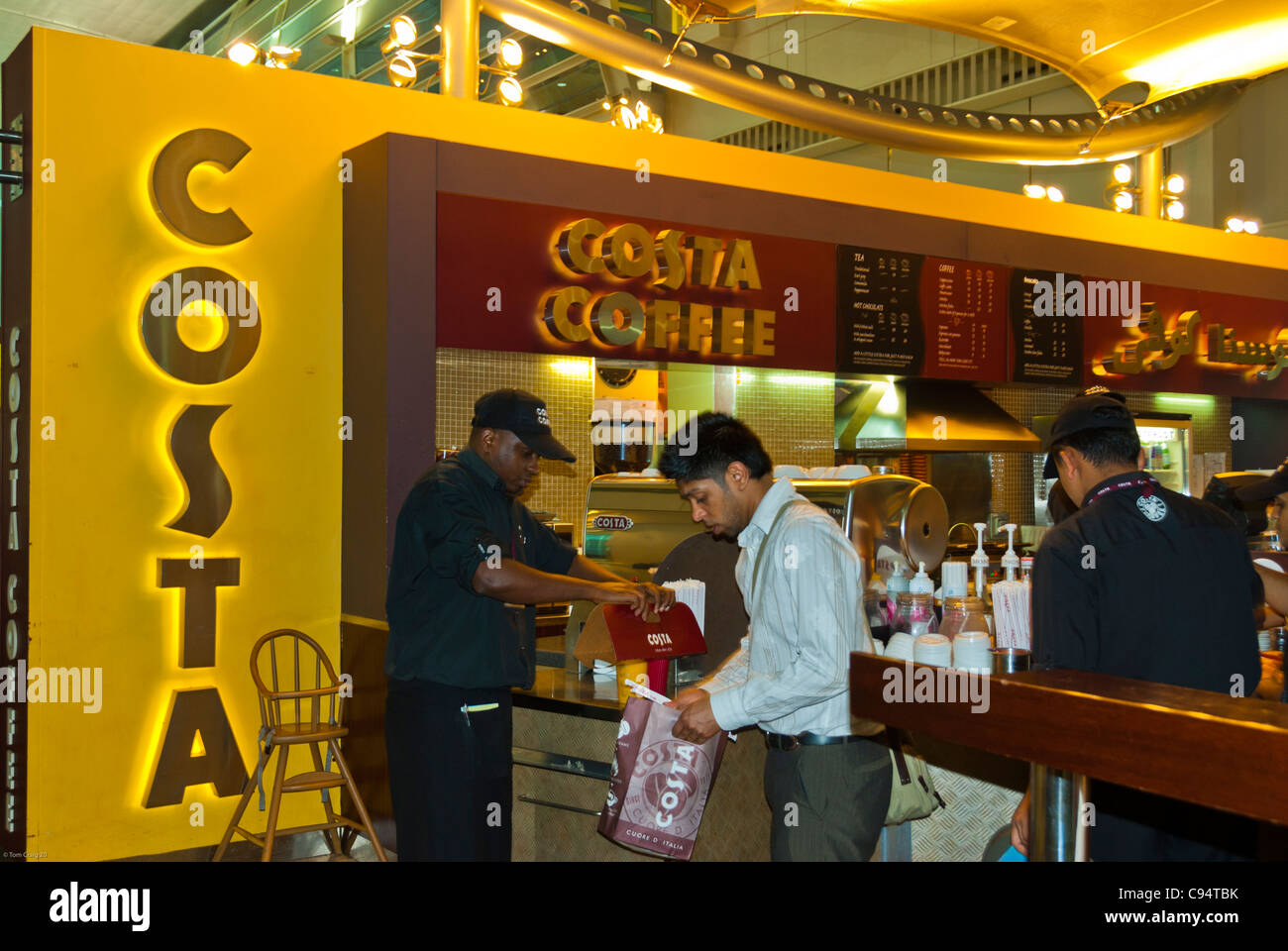 Dubai, United Arab Emirates, Airport Shopping Mall, People Drinking
