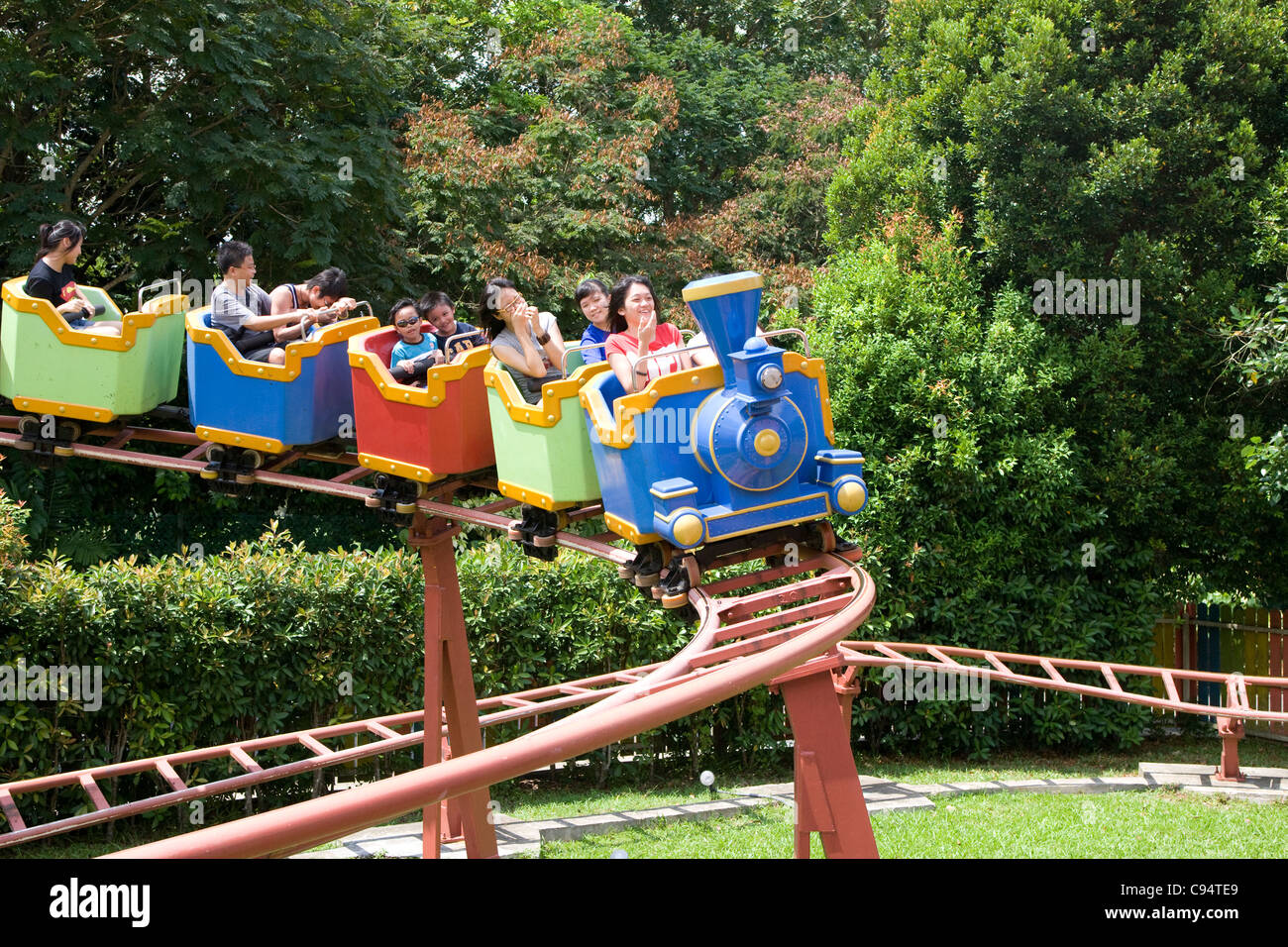 Escape Theme Park - wild train ride Stock Photo