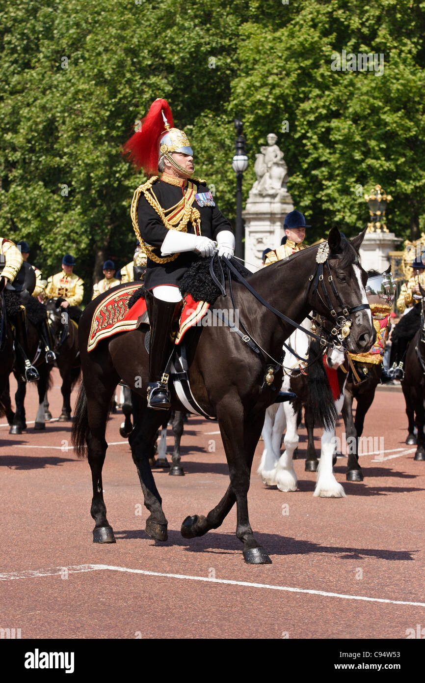 Mounted officer of the Blues and Royal Regiment during the Trooping the
