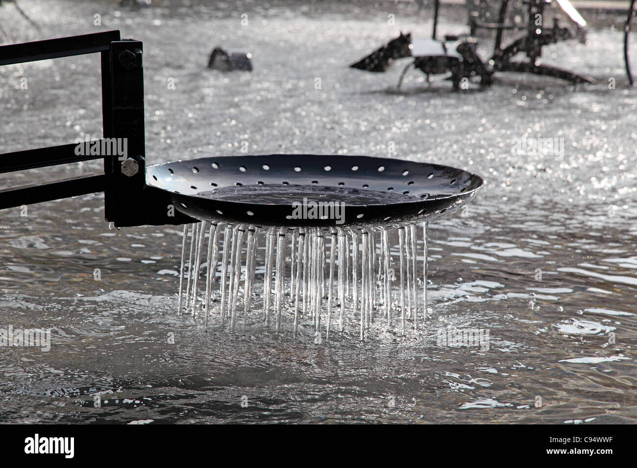 Jean Tinguely jet fountain Basel Stock Photo