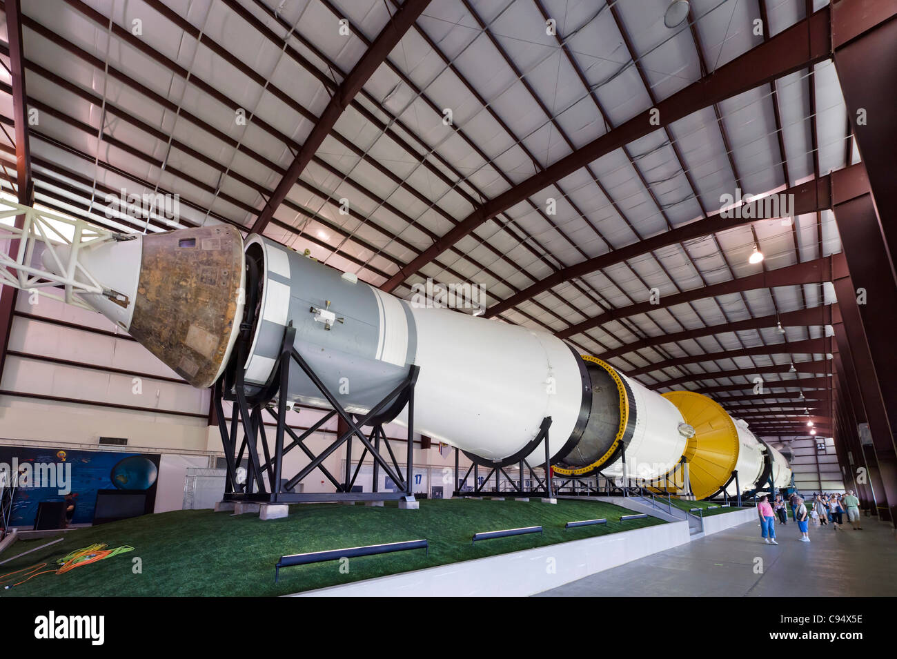 The last unused Saturn V rocket from the Apollo space program, Johnson Space Center, Houston, Texas, USA Stock Photo