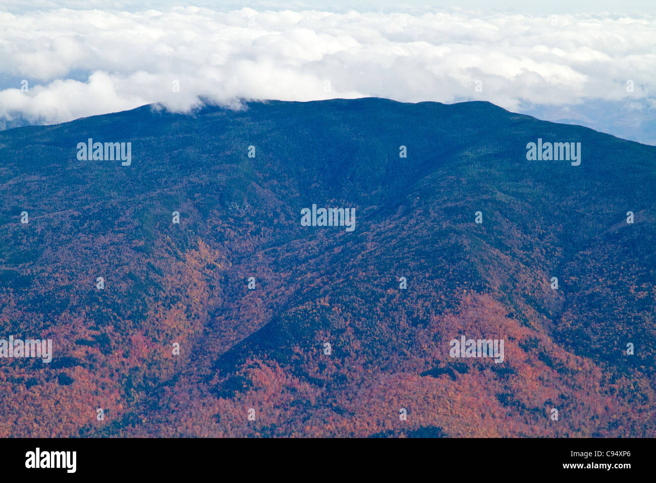 Autumn view from the top of Mount Washington, the highest point in New