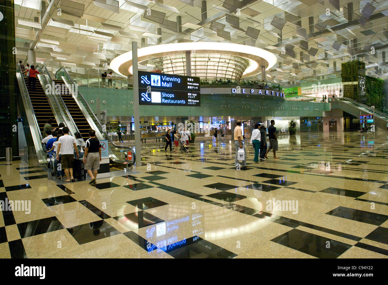 Changi International Airport: Departures Stock Photo