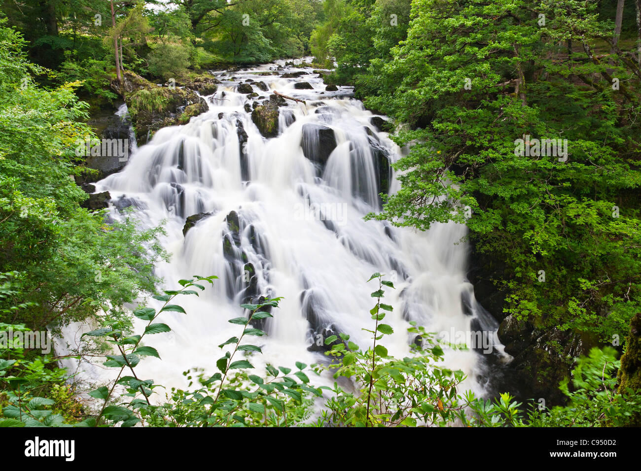 Betws-y-Coed Waterfalls in Snowdonia, North Wales Stock Photo