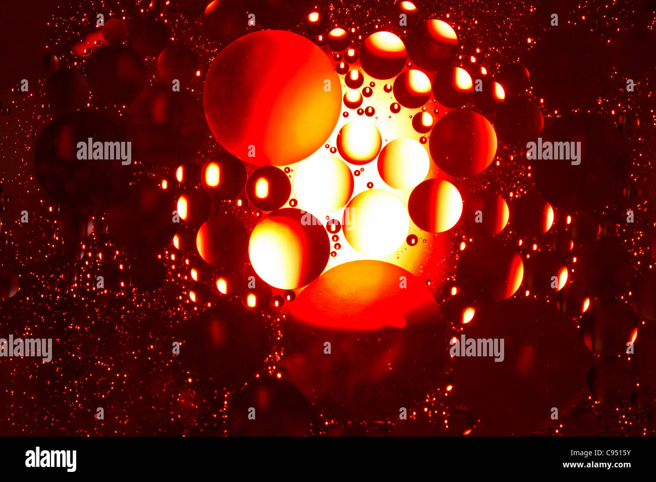 Abstract-Oil Drops in Water Stock Photo