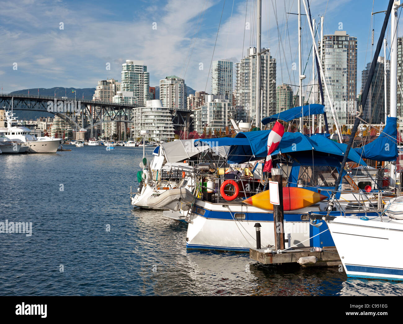 False Creek and Vancouver skyline Stock Photo - Alamy