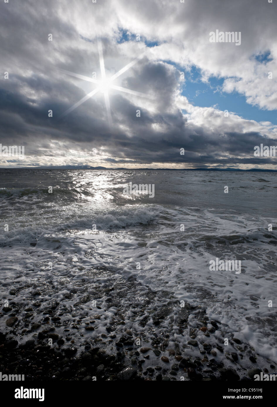 Pacific ocean in storm and waves Stock Photo