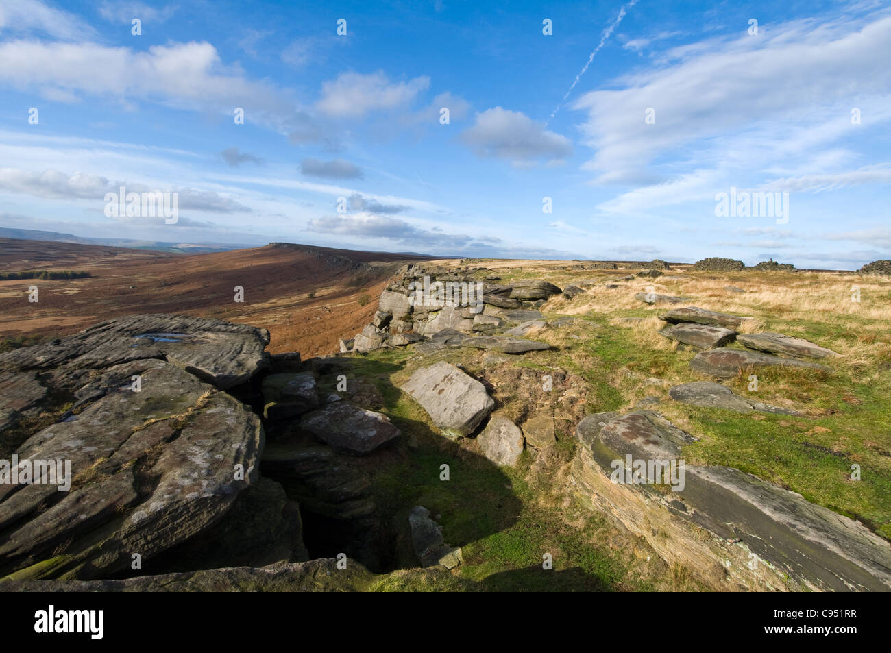 Stanage Edge Rocks Stanage Edge Gritstone Rocks in the Peak District National Park ...