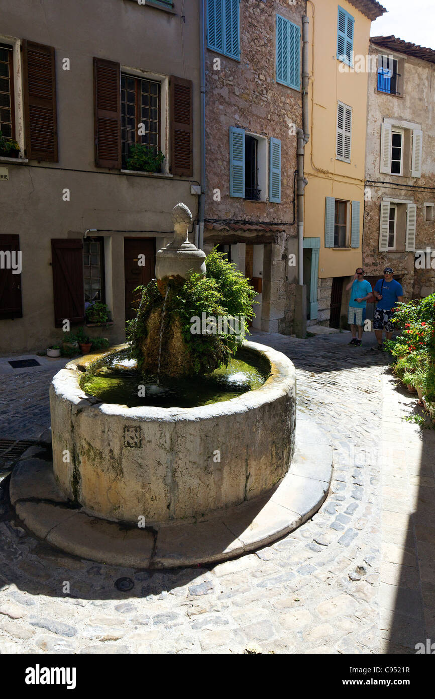 Village fountain, Bargemon, Var, Provence Cote d'Azur, France Stock Photo