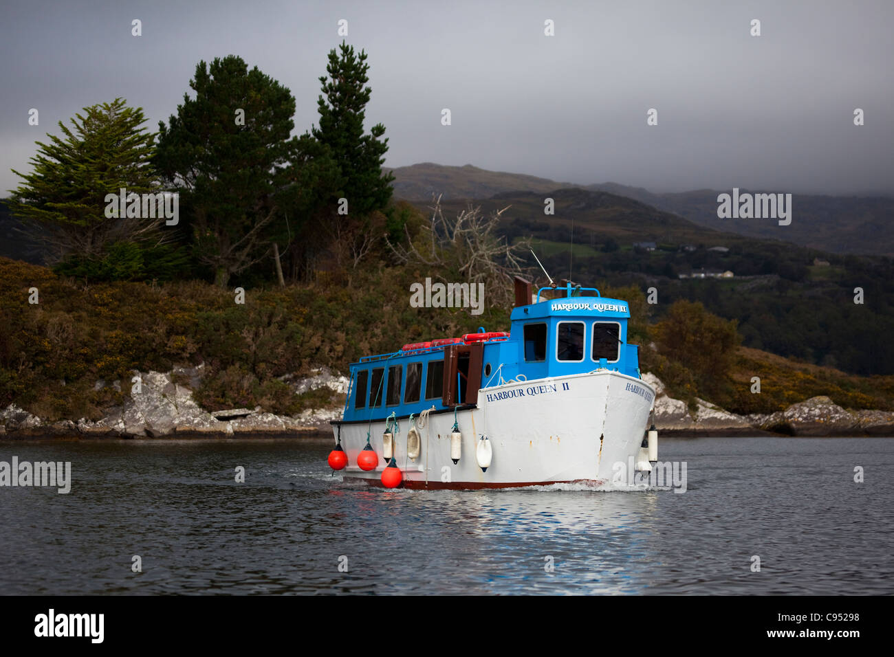 The Harbour Queen II ferry to to the tropical gardens of Garinish Island, Glengarriff, West Cork, Ireland Stock Photo
