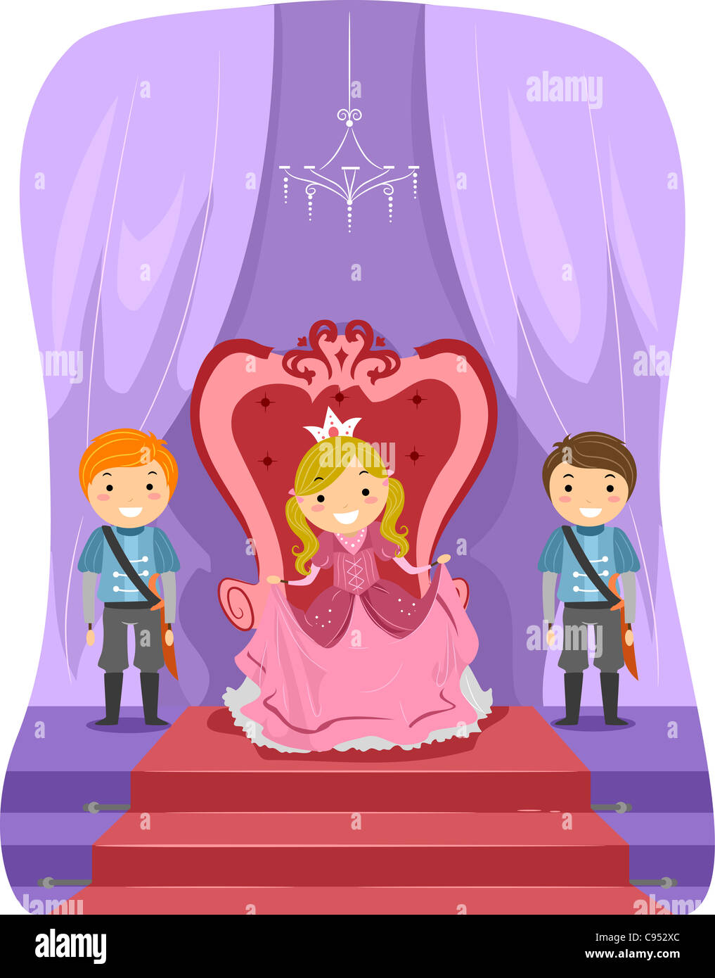 Illustration of a Girl Dressed as a Princess Stock Photo - Alamy