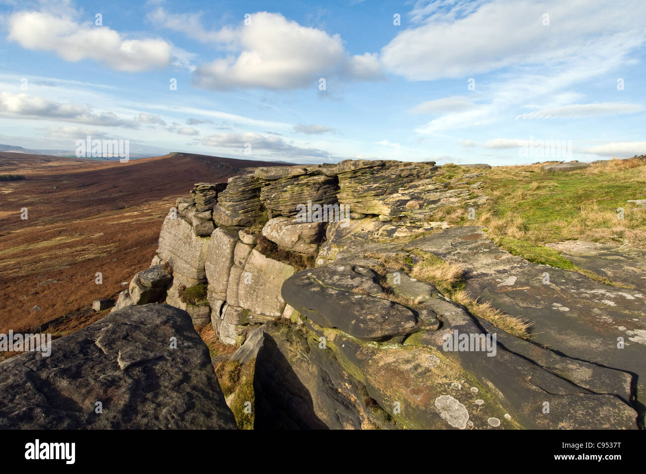 Stanage Edge Rocks Stanage Edge Gritstone Rocks in the Peak District National Park ...