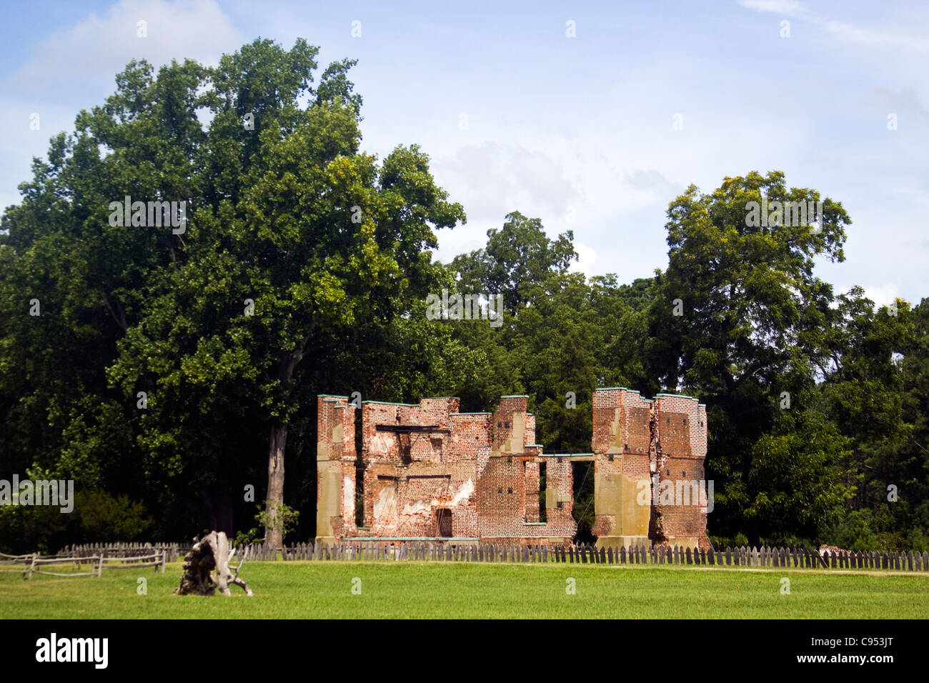 The Ambler Mansion Ruins Jamestown Island Virginia Stock Photo