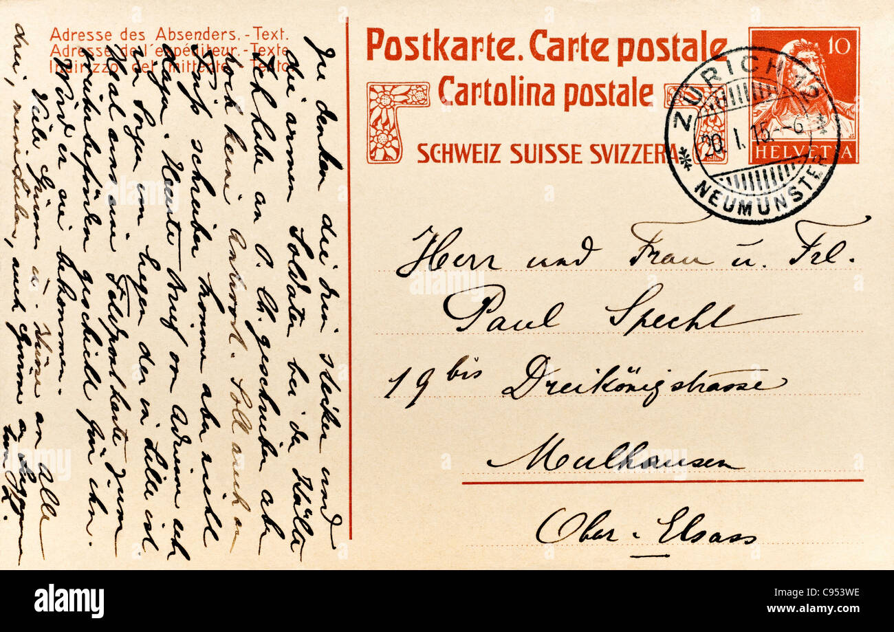 Swiss Postmark High Resolution Stock Photography And Images Alamy