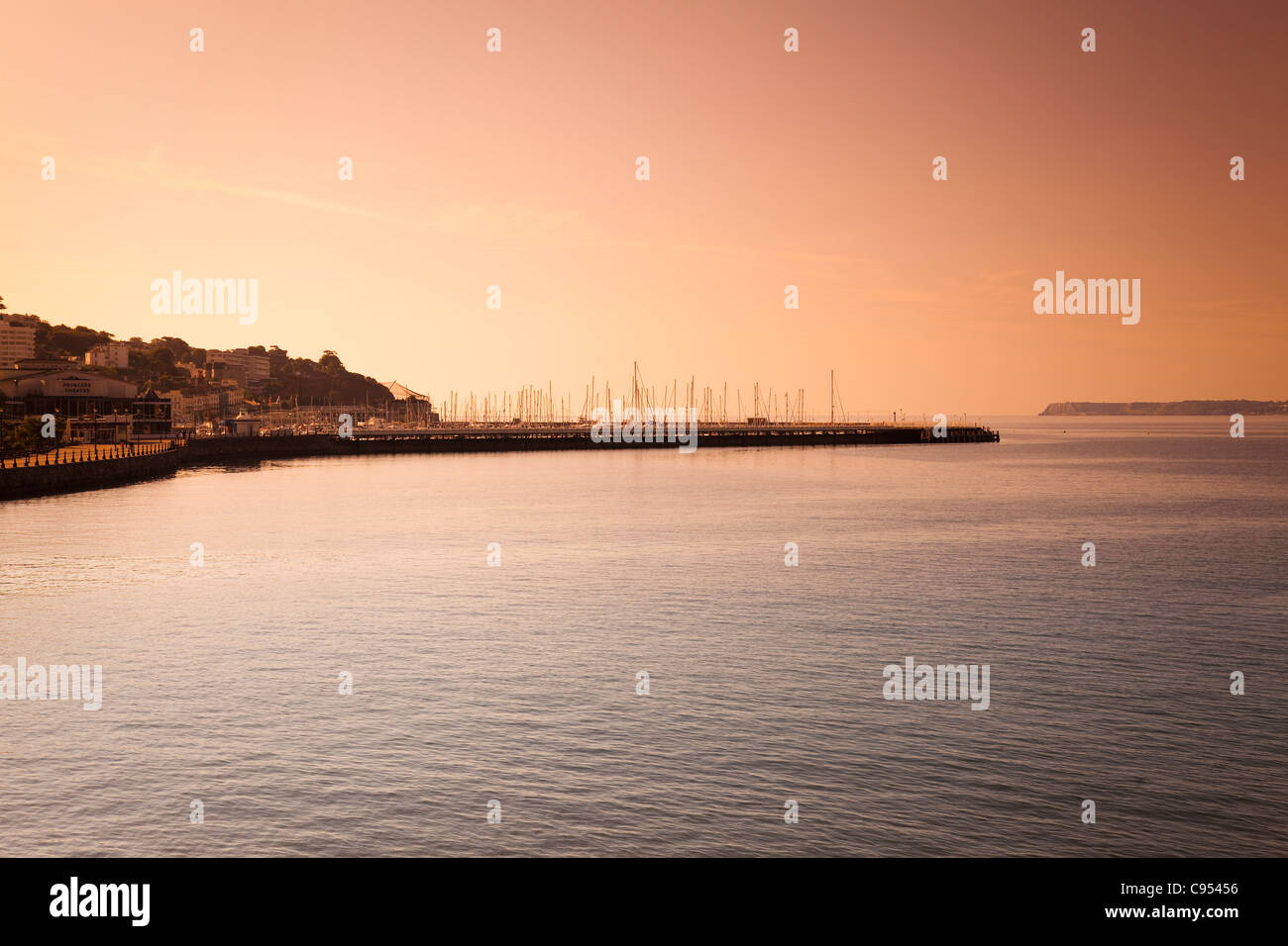 England Devon Torquay Torre Abbey Sands and Princess Pier at dawn Stock Photo