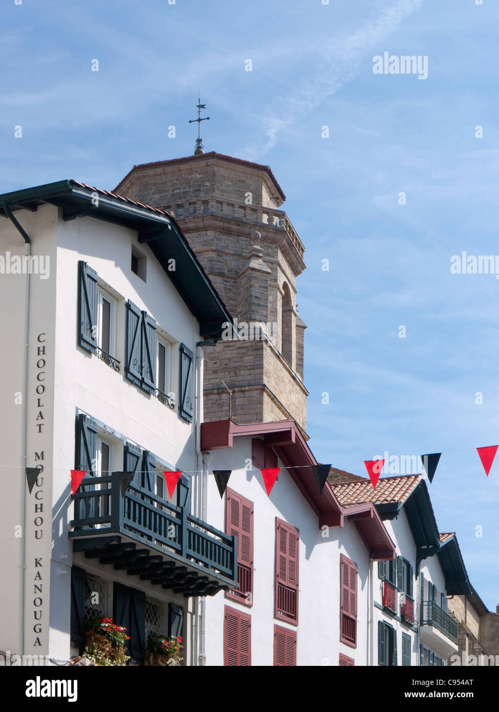 St Jean de Luz, Aquitaine, France, typical Basque architecture with