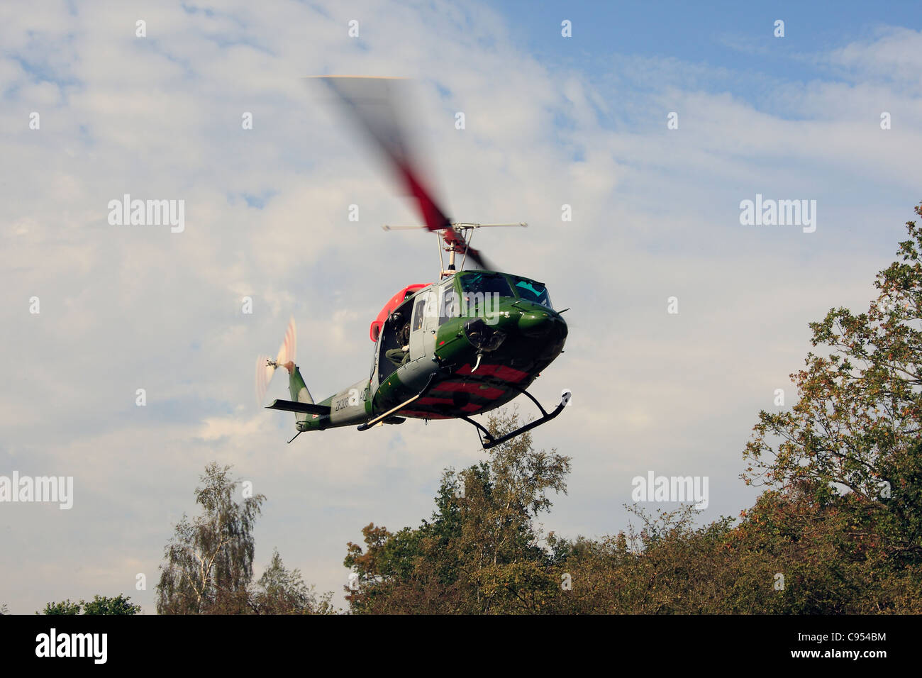 Bell 212 helicopter confined spaces flight training Stock Photo