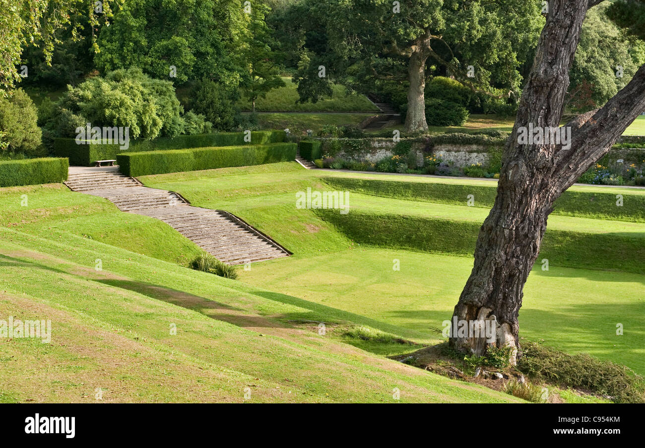 Dartington Hall, Totnes, Devon, UK. The sunken garden known as the