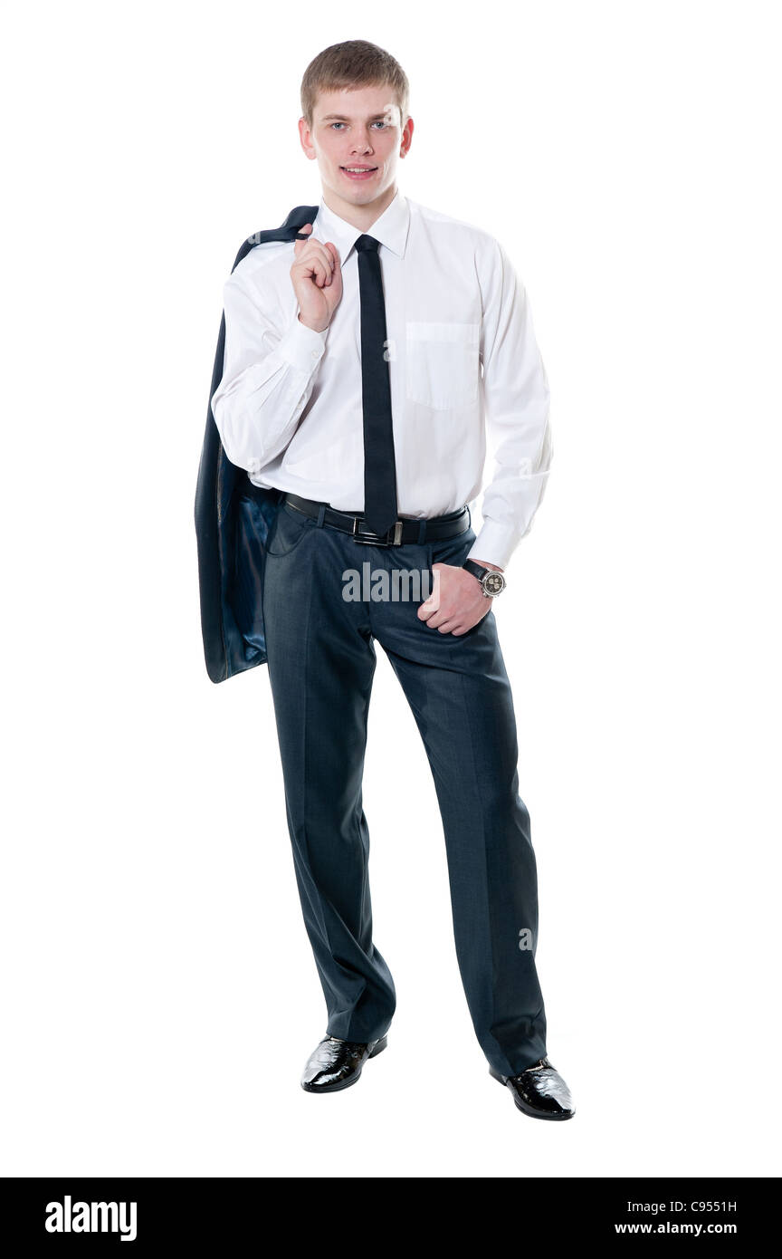 The young businessman in a suit isolated on white background Stock ...