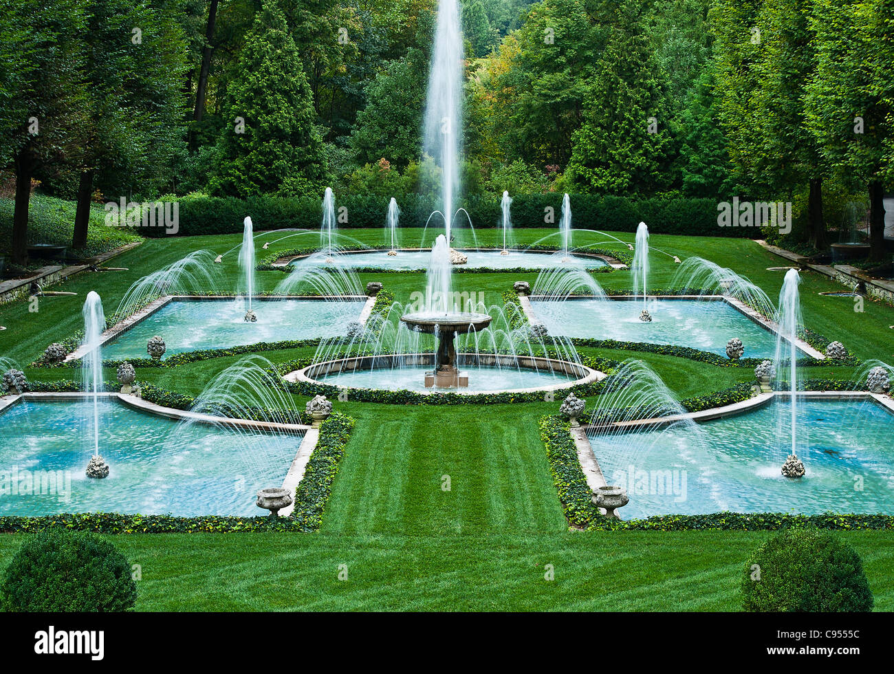 Italian Water Garden, Longwood Gardens, Pennsylvania, USA Stock Photo