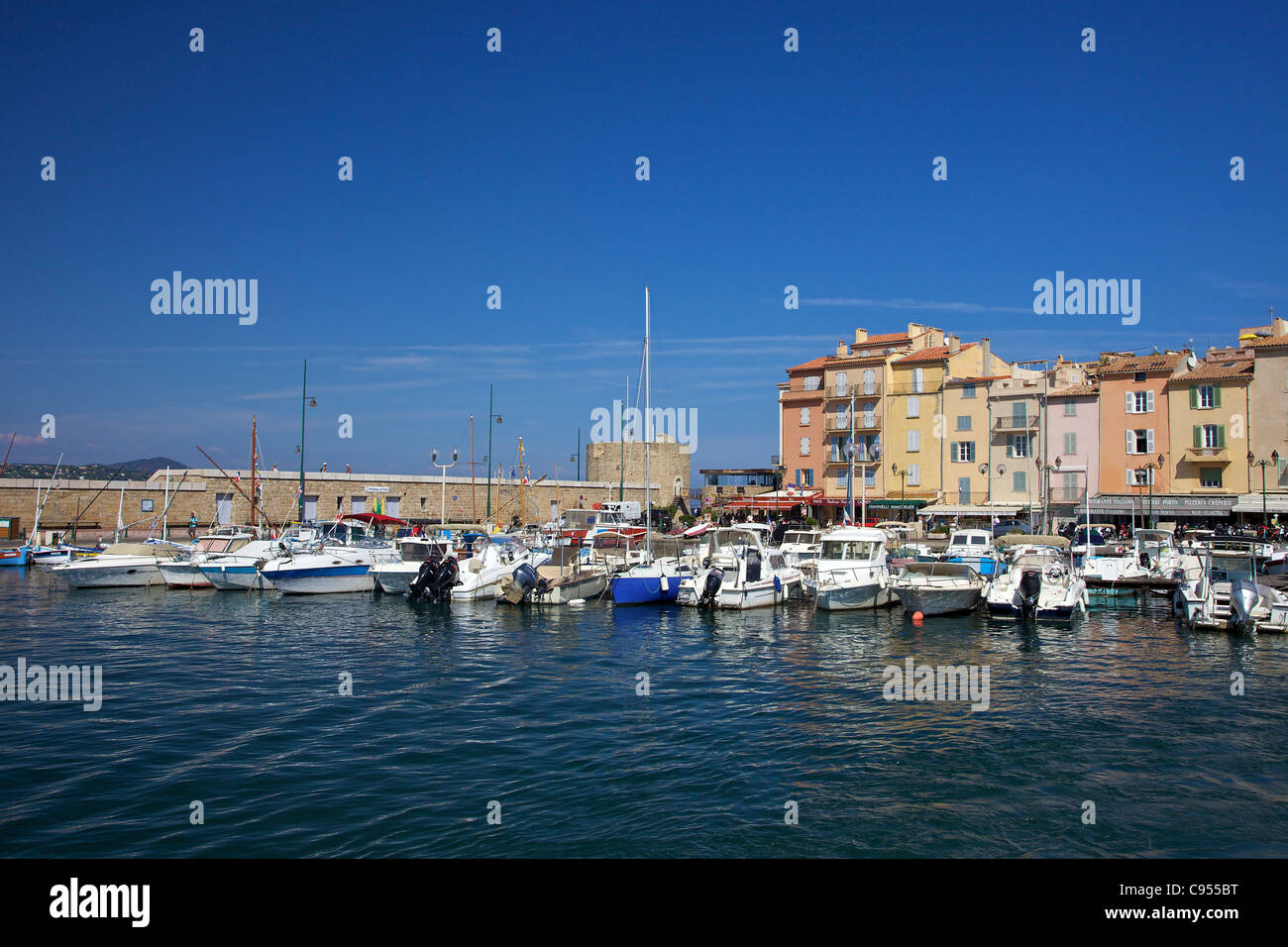 Harbour at Saint-Tropez, Var, Provence, Cote d'Azur, France Stock Photo