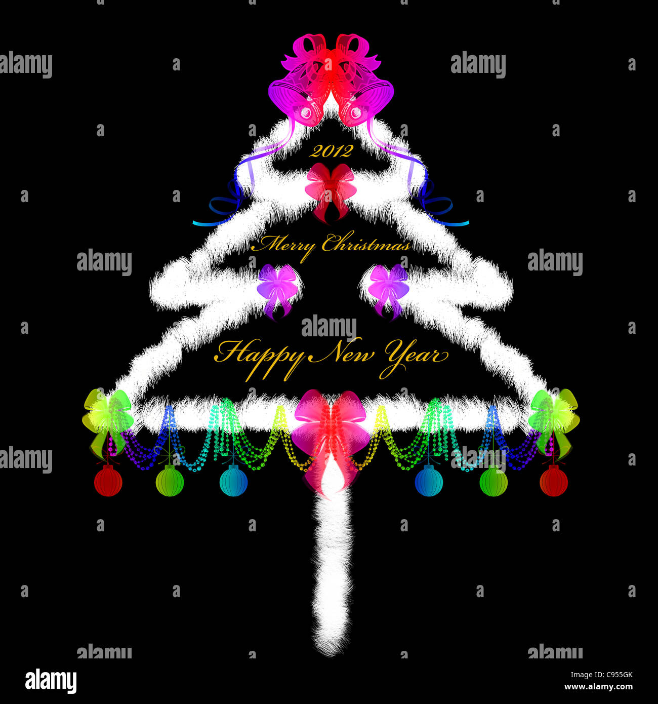 Happy New Year and Merry Christmas decoration background Stock Photo