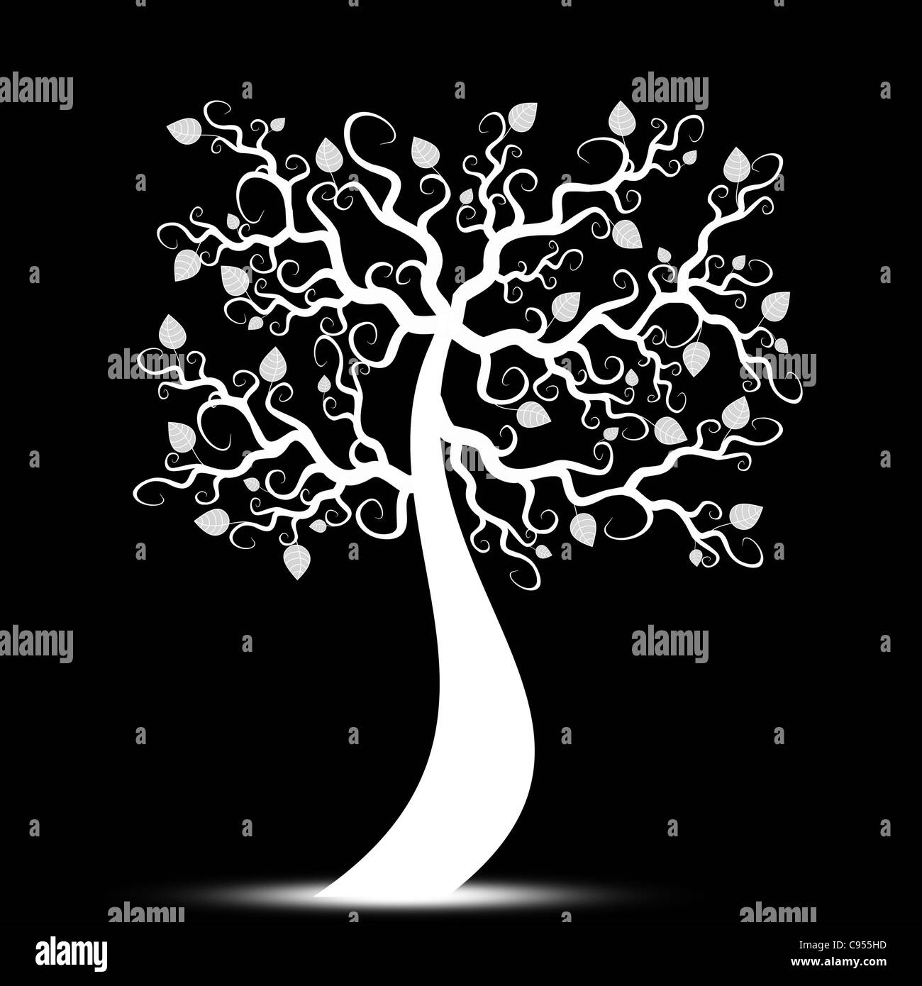 Beautiful art tree isolated on black background Stock Photo - Alamy
