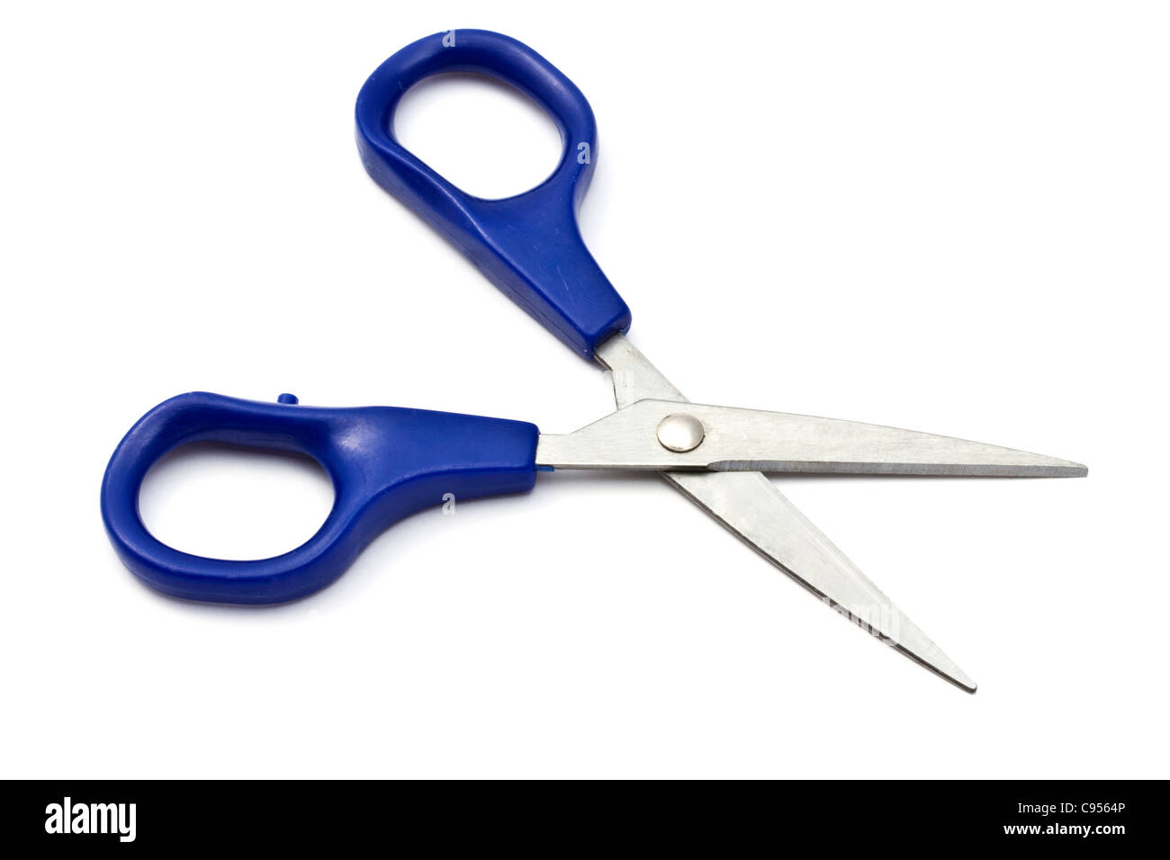 Blue scissors isolated on white background Stock Photo - Alamy