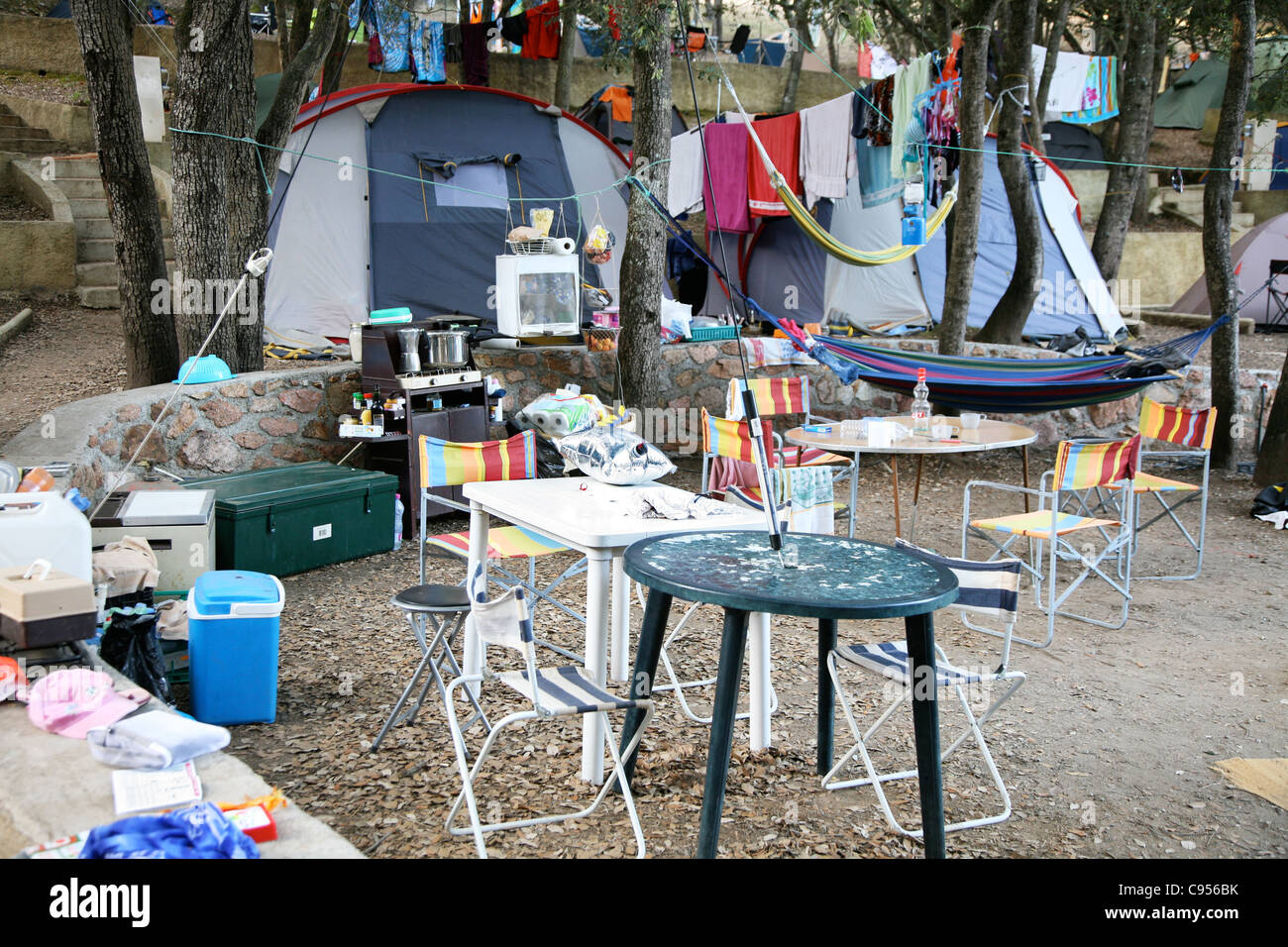 at the camping ground Stock Photo