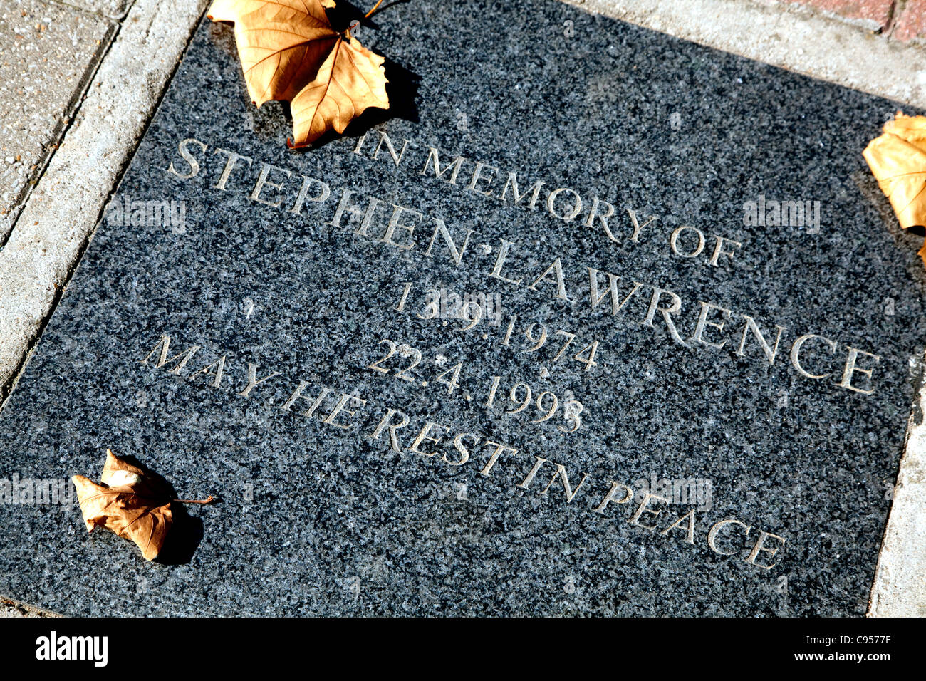 Stephen lawrence murder bus stop hi-res stock photography and images