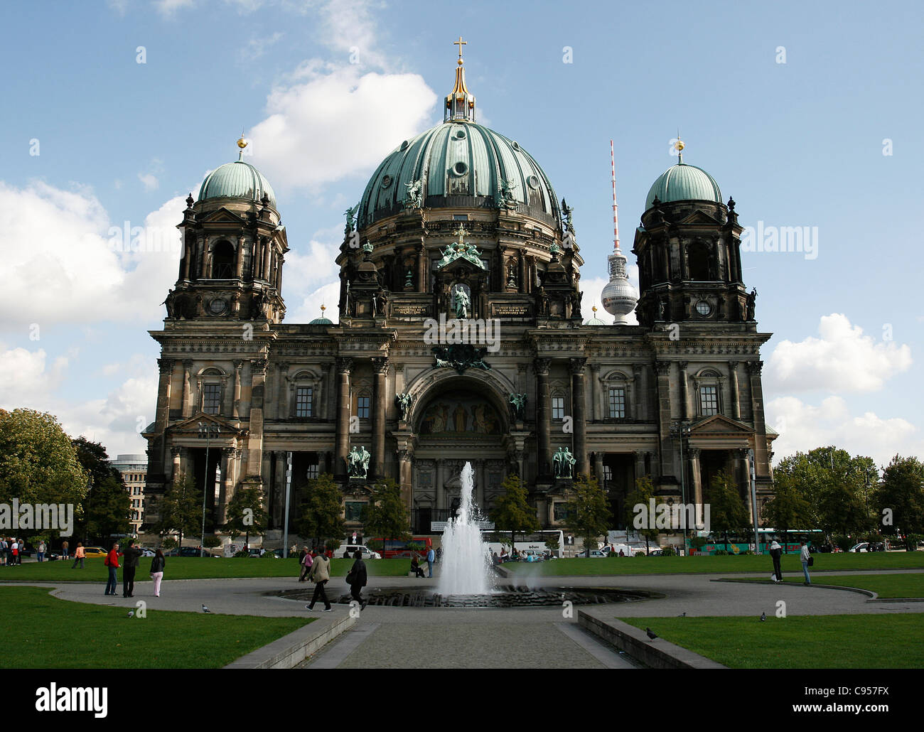 The Berlin Cathedral seen from the Lustgarten on the Museum Island in Berlin, Germany. Stock Photo