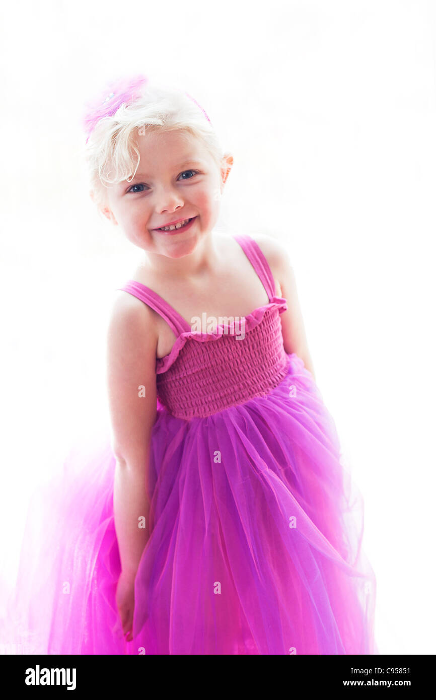 girl with pink dress