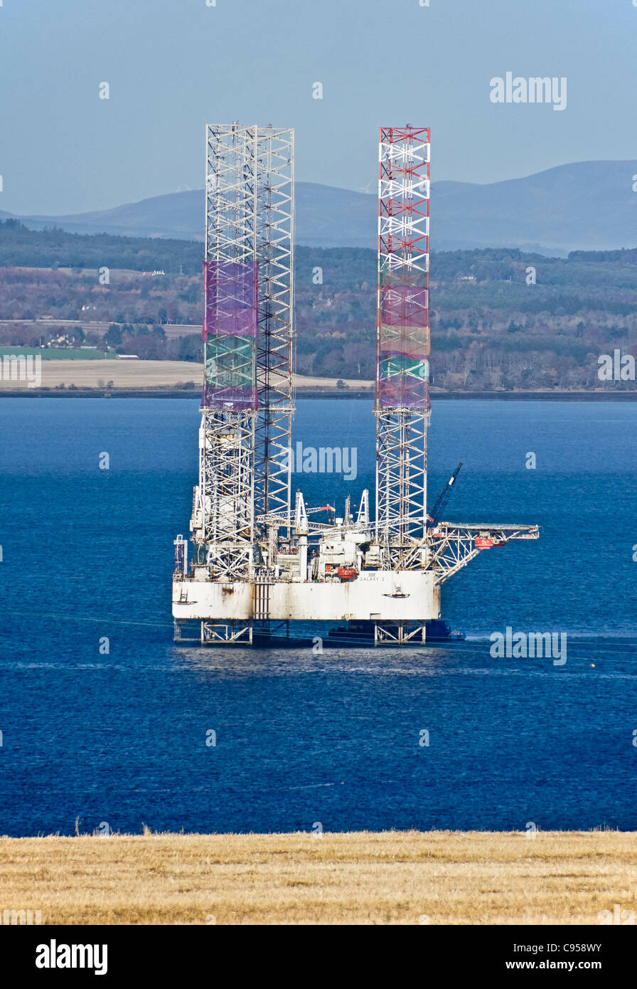 Platform Galaxy 1  for anchor in Cromarty Firth Highland Scotland Stock Photo
