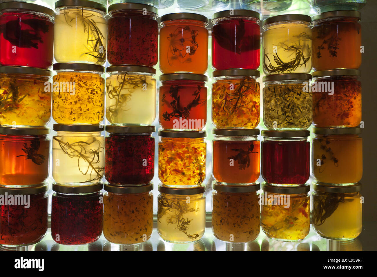 Herbs in small jars hires stock photography and images Alamy