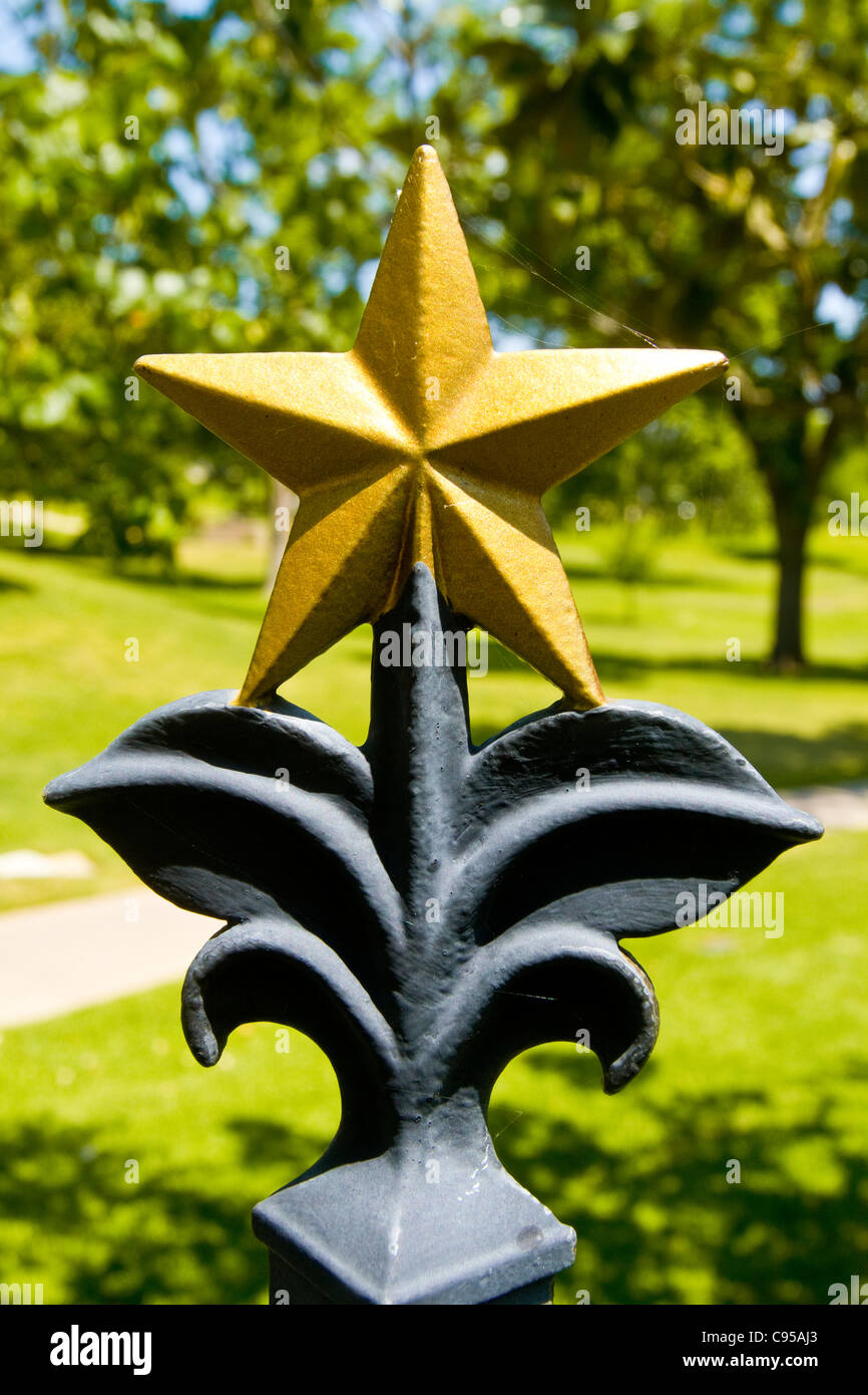 Fence with Stars at Texas State Capitol, Autsin, Texas, USA, Lone Star State  (editorial only) Stock Photo