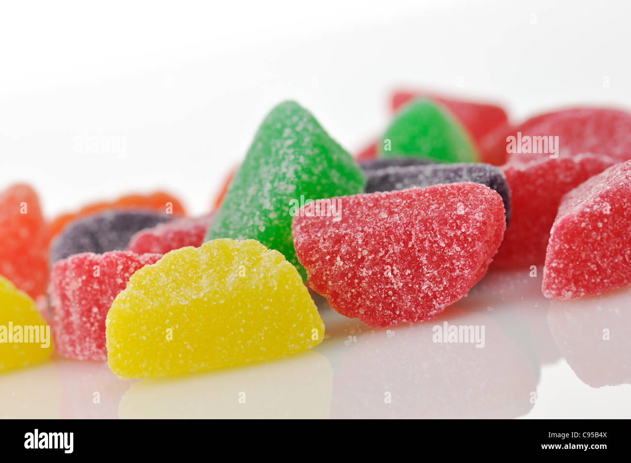 colorful Jelly candies on a white background, close up Stock Photo - Alamy