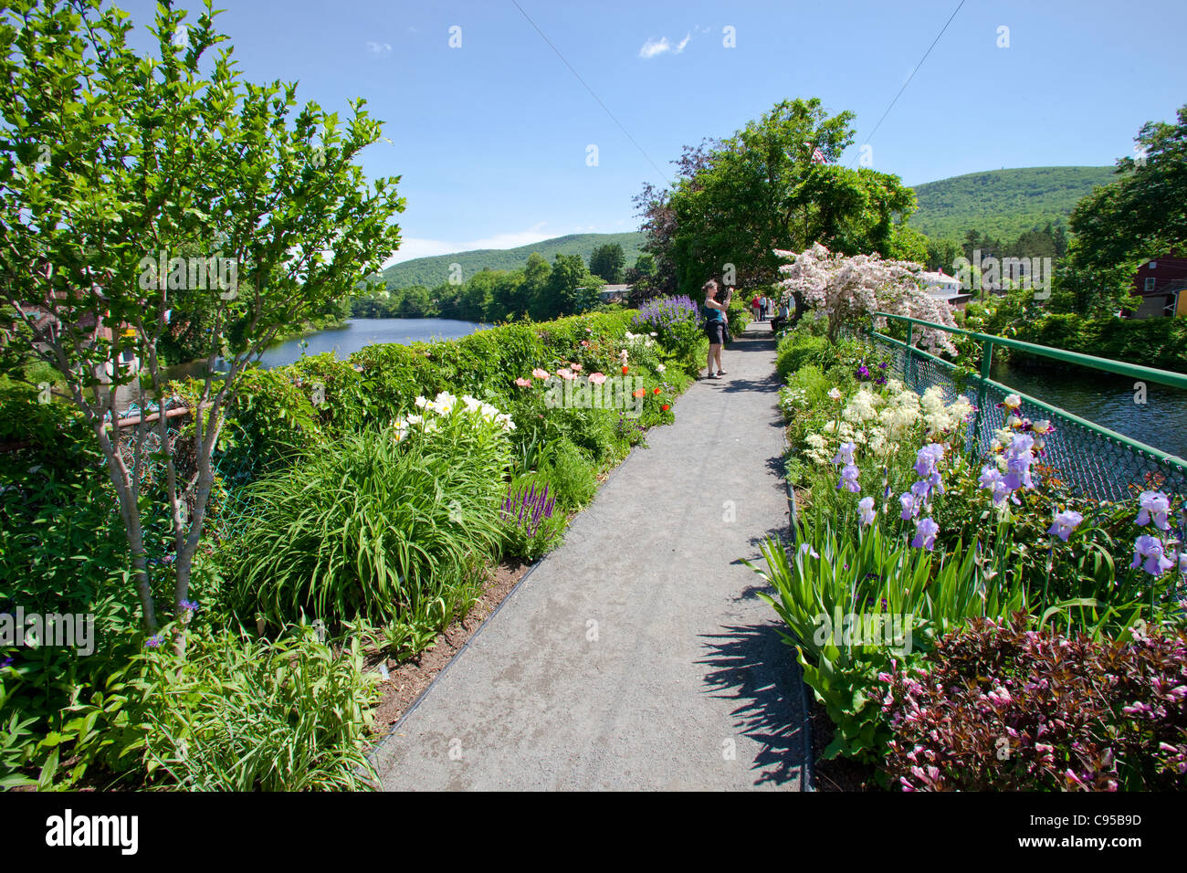 The Bridge of Flowers in Shelburne Falls, MA Stock Photo Alamy