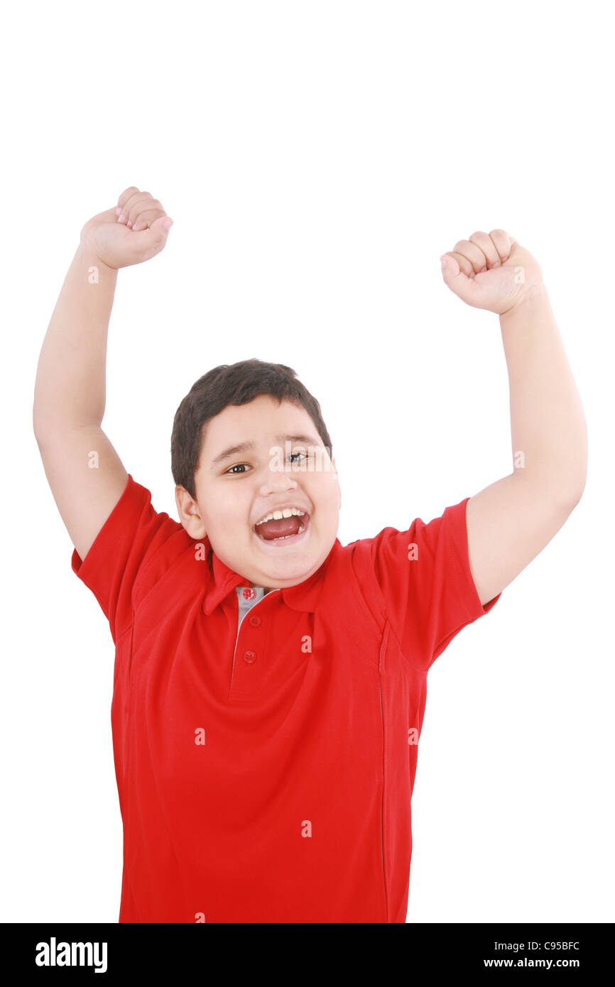 Portrait of happy child isolated on white background Stock Photo - Alamy
