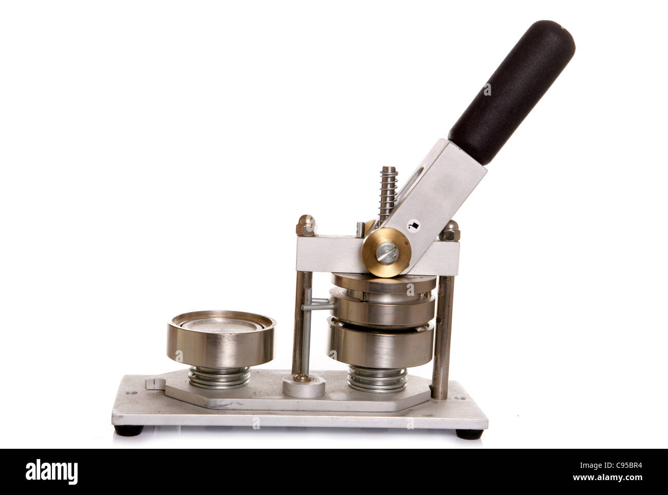 Badge maker on white background Stock Photo Alamy