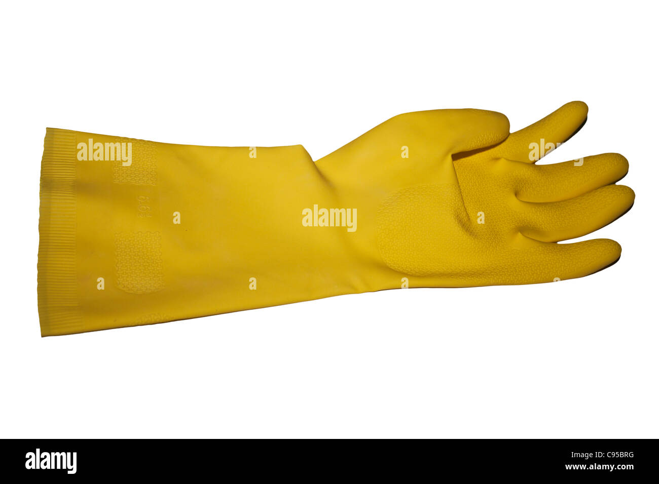 An yellow gloves in white background Stock Photo Alamy